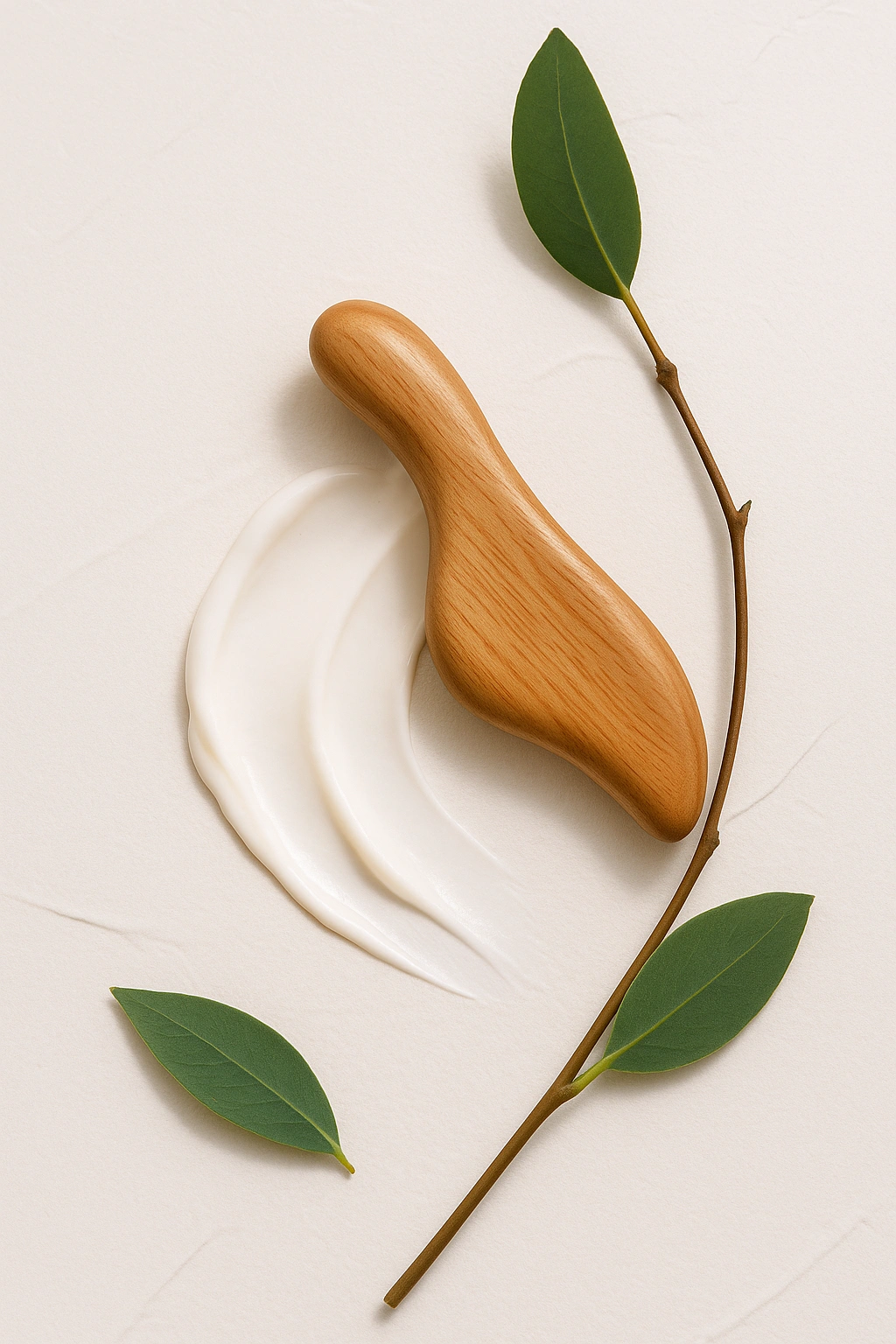 얼굴 윤곽을 따라 탄력 마사지를 표현한 퓨어리카 스킨케어 이미지